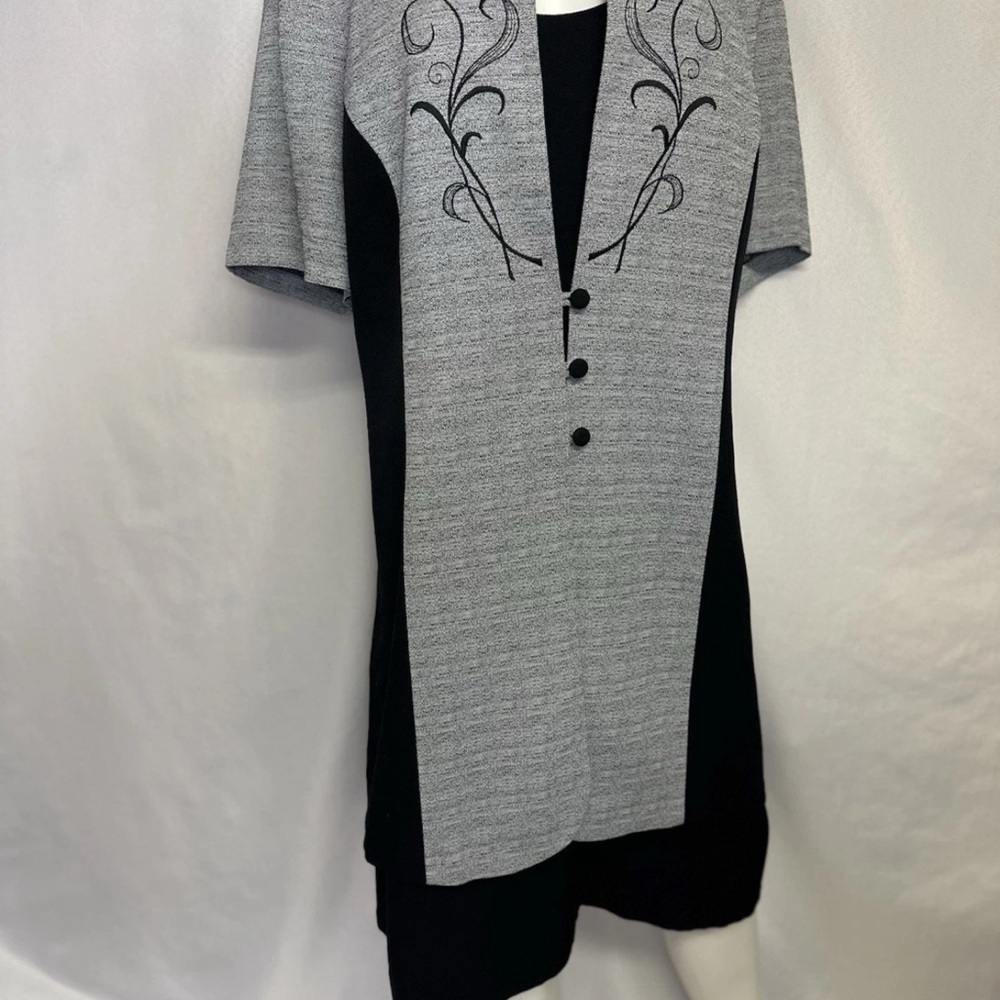 Vintage Dressbarn  Dress Womens Size 22W  Black / Gray - Picture 4 of 5